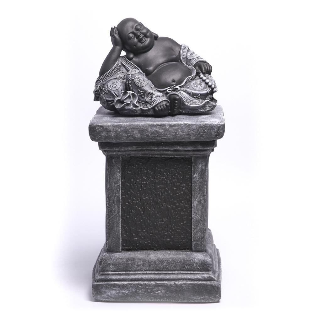 buddha-figur-mit-saeule-tiefes kunsthandwerk-schwarz